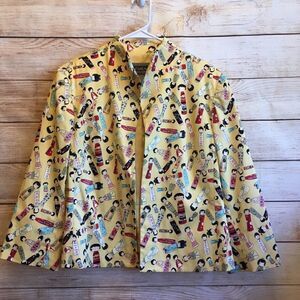 ‎NOUVEAUX YELLOW BLAZER IN ASIAN DOLL PRINT